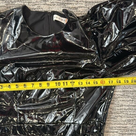 NWT RHODE PIA Mini Dress Patent Black Size 8 - Picture 10 of 16